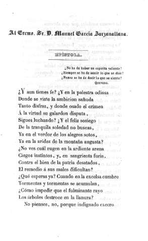 Al Excmo. Sr. D. Manuel García Barzanallana
