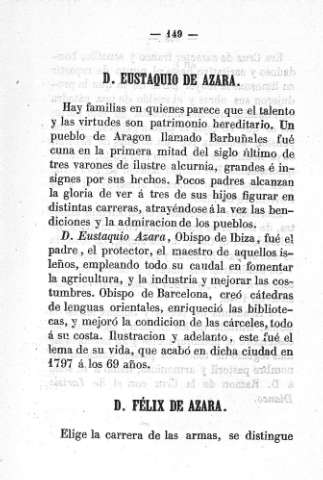 D. Eustaquio de Azara. D. Félix de Azara