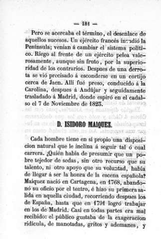 D. Isidoro Maiquez
