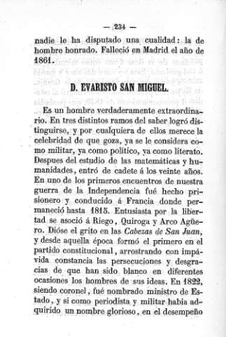 D. Evaristo San Miguel