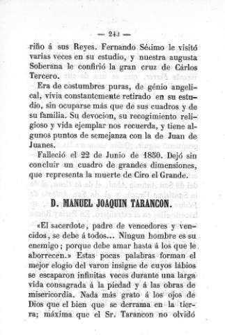 D. Manuel Joaquín Tarancón