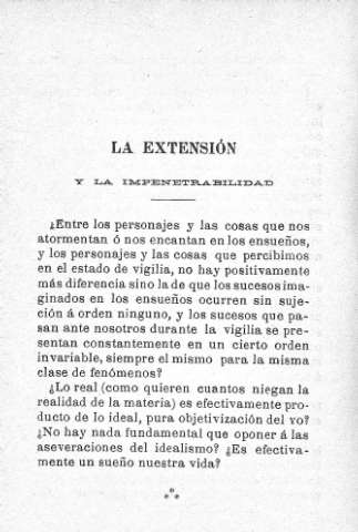 La extensión y la impenetrabilidad