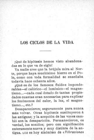 Los ciclos de la vida