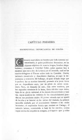 Capitulo Primero. Excepcional importancia de Colón