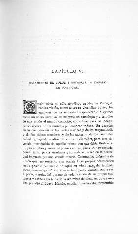 Capitulo V. Casamiento de Colón y estancia de casado en Portugal
