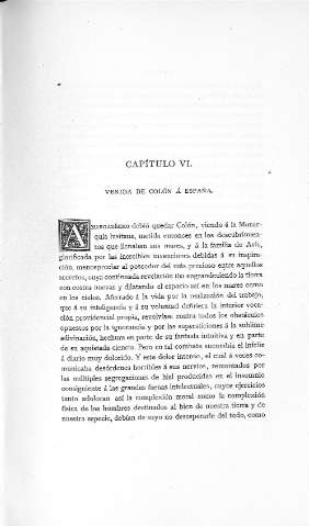 Capitulo VI. Venida de Colón á España