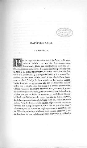 Capitulo XXIII. La Española