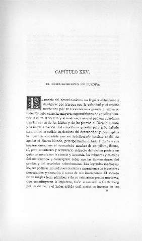 Capitulo XXV. El Descubrimiento en Europa
