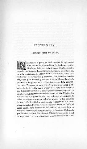 Capitulo XXVI. Segundo viaje de Colón