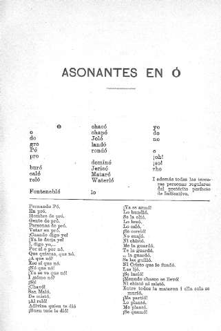 Asonantes en ó