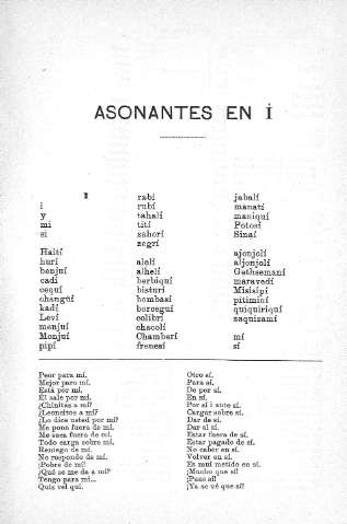 Asonantes en í