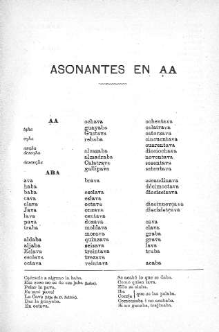 Asonantes en aa