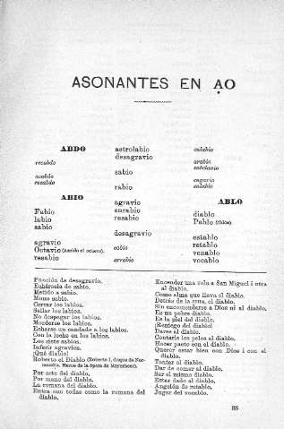 Asonantes en ao