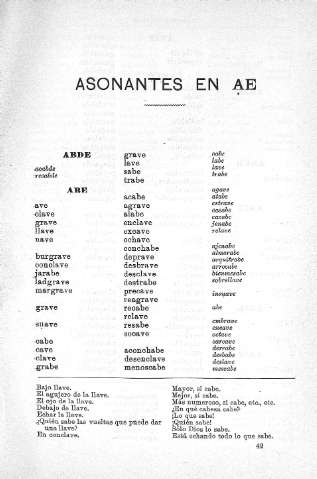 Asonantes en ae