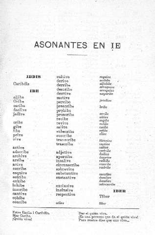 Asonantes en ie