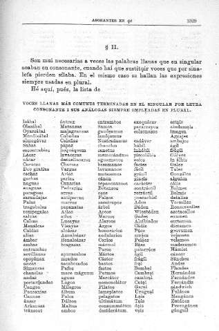Voces  llanas más comunes terminadas en el singular....
