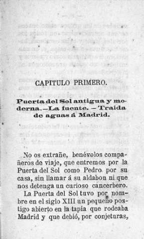 Capitulo Primero. Puesta del Sol antigua y moderna.- La fuente.- Traida de aguas á Madrid 