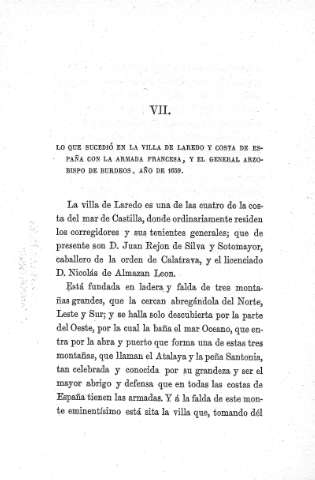 VII. Lo que sucedió en la  villa de Laredo y costa de España