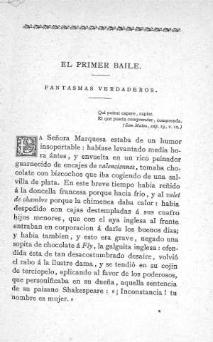 El primer baile. Fantasma verdadereos