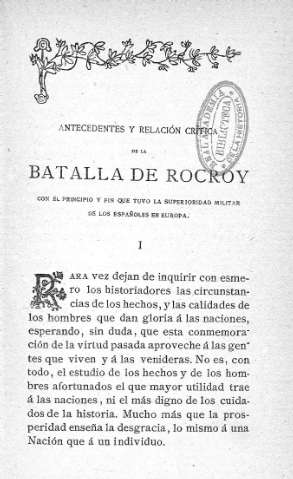 Antecedentes y relación crítica de la Batalla de Rocroy