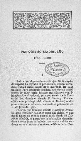 Periodismo madrileño, 1788-1888