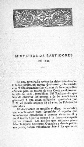 Misterios de bastidores en 1802