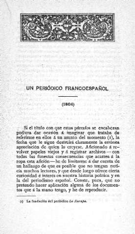 Un periódico francoespañol (1804)