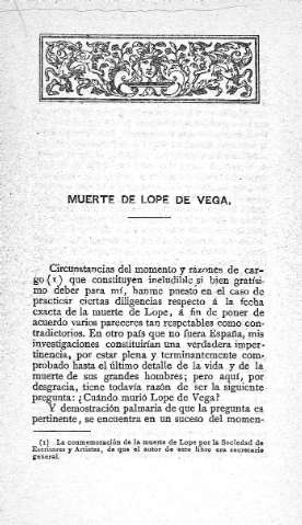 Muerte de Lope de Vega