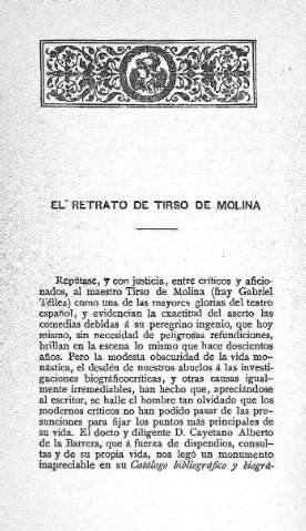 El retrato de Tirso de Molina