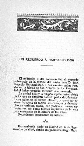 Un recuerdo á Hartzenbusch