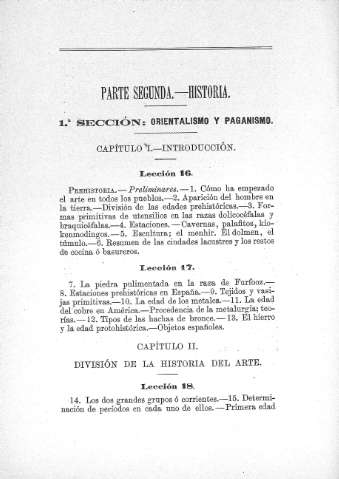 Parte Segunda. Historia. 1ª Sección. Orientalismo y paganismo