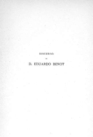 Discurso de D. Eduardo Benot