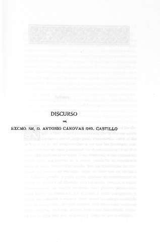 Discurso del Excmo. Sr. D. Antonio Cánovas del Castillo