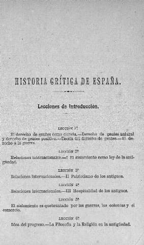 Historia Crítica de España. Lecciones de Introducción