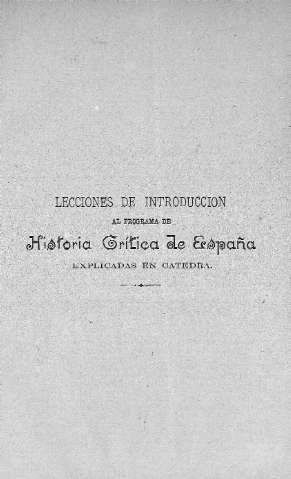 Lecciones de Introducción al Programa de Historia Crítica de España