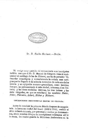 Sr. D. Emilio Huebner.- Berlin