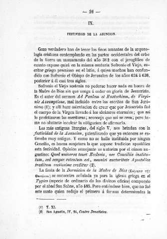 IX. Festividad de la Asunción