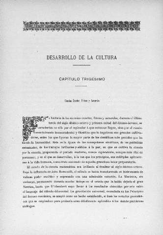 Desarrollo de la Cultura. Capitulo Trigésimo