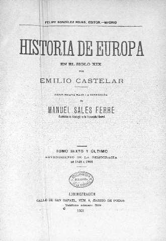 Historia de Europa. Tomo Sexto y último