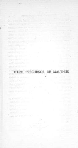 Otro precursor de Malthus