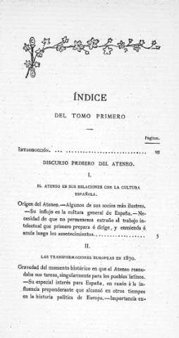 Indice del Tomo Primero