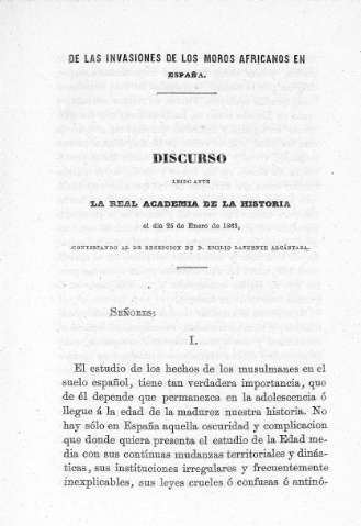 Discurso leído ante la Real Academía de la Historia