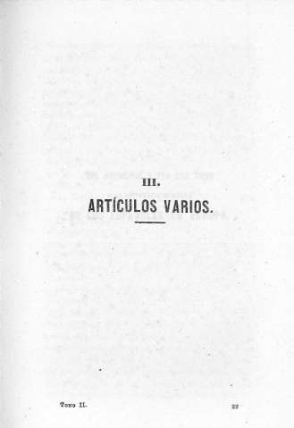 III. Artículos varios