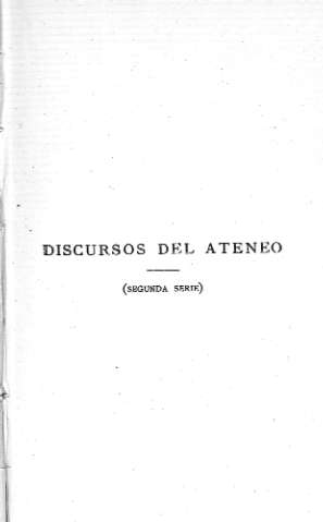 Discursos del Ateneo (Segunda parte)