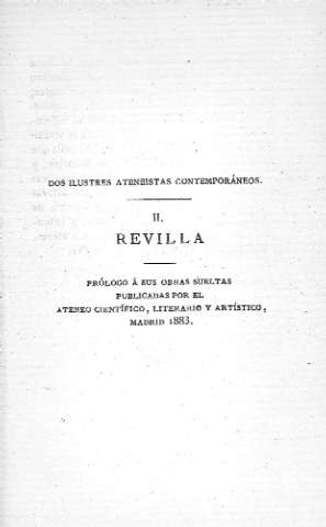 II. Revilla. Prólogo a sus obras sueltas...