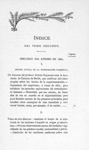 Indice del Tomo Segundo