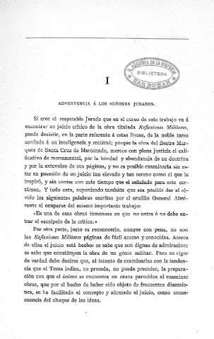 I. Advertencia á los Señores Jurados
