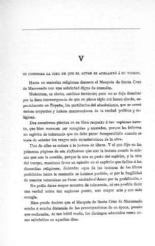 V. Se confirma la idea de que el Marqués de Santa Cruz de Marcenado se adelantó a su tiempo