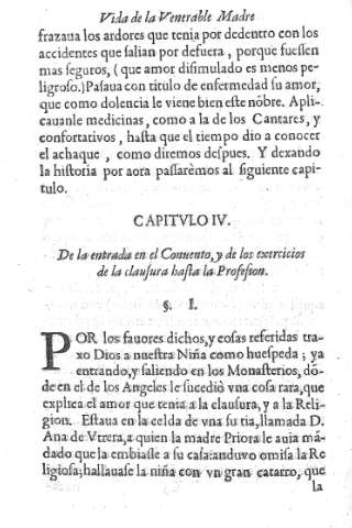 Capitvlo IV. De la entrada en el Convento, y de los exercicios de la clausura hasta la Profesion