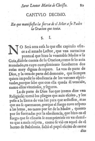 Capitvlo Decimo. En que manifiesta la Sierva de el Señor a su Padre la Oracion que tenia